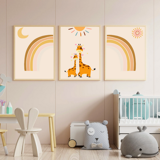 Giraffe Set of 3 Prints